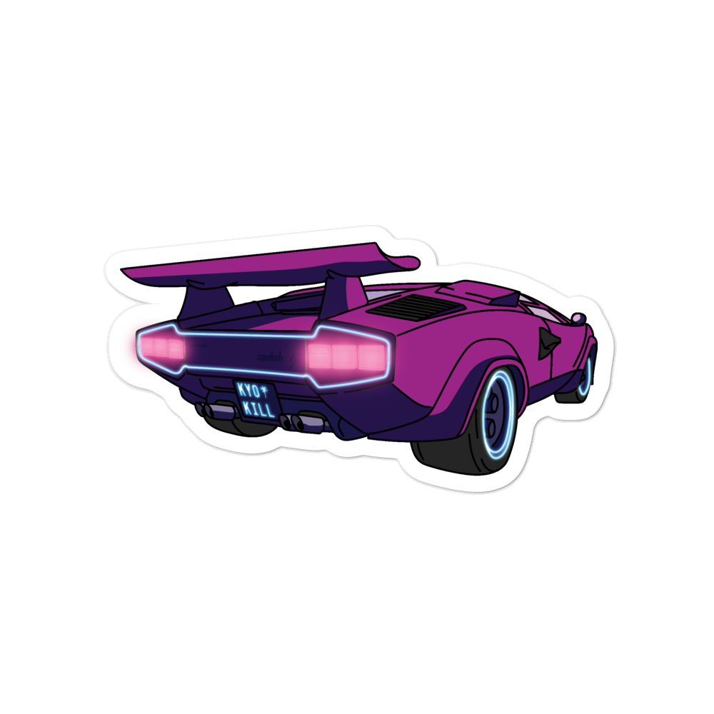 Neon Countach Sticker